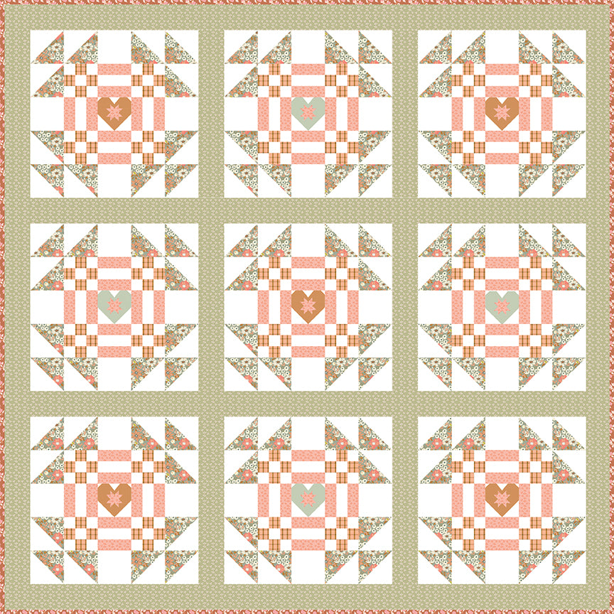 Orchard Lane Quilt Kit – Orchard Blooms | 75" x 75" | Foundation Paper Piecing | 50% Deposit Preorder | May 2027