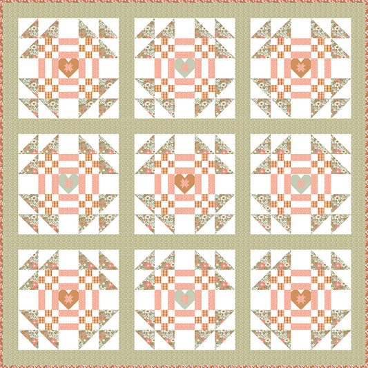 Orchard Lane Quilt Kit – Orchard Blooms | 75" x 75" | Foundation Paper Piecing | 50% Deposit Preorder | May 2027