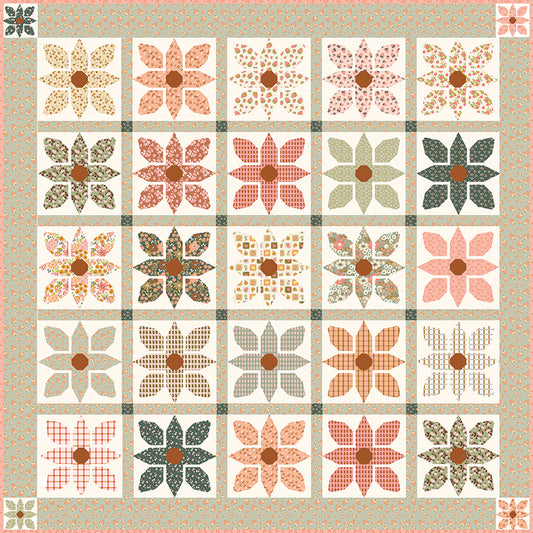 Sun-Kissed Orchard Quilt Kit – Orchard Blooms | 65" x 65" | Foundation Paper Pieced | 50% Deposit Preorder | May 2027