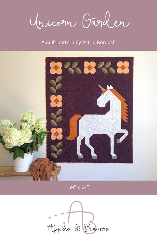 Unicorn Garden Quilt Pattern by Apples & Beavers | Whimsical Quilt