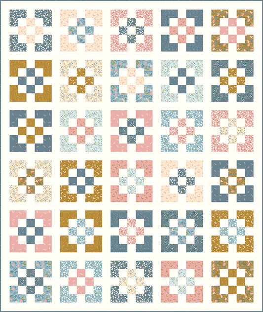 Front Street Quilt Kit Petals & Hazel 62 x 74 Long Throw | September 2026 Preorder