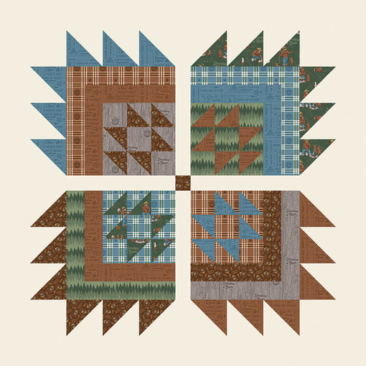 Bear Camp Quilt Kit – Keep It Green Smokey Bear | 60" x 60" | 50% Deposit Preorder | May 2027