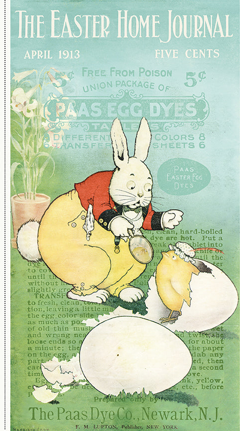 Egg Hunt Vintage Easter Ad Panel – J. Wecker Frisch for Riley Blake Designs – 23 1/2" x 43 1/2"