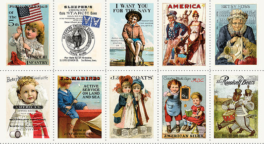 Sew America Preorder - Patriotic Ads Panel – 23.5" x 43.5" – PD17341-PANEL – J. Wecker Frisch – Riley Blake Designs