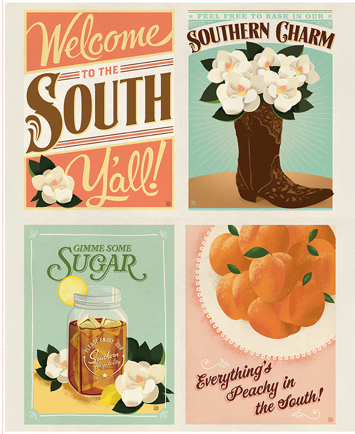 Southern Charm Vintage Sayings Panel