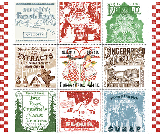 Gingerbread Patchwork Panel by J. Wecker Frisch – 35.5" x 43.5" Christmas Baking Panel (Preorder)