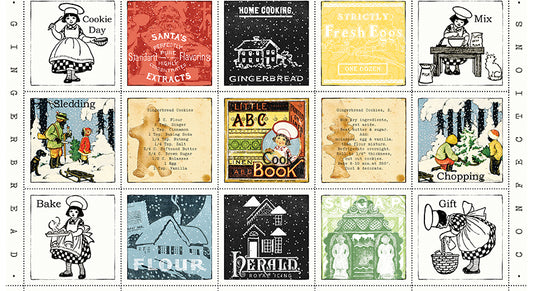 Gingerbread Baking Patchwork Panel by J. Wecker Frisch – 23.5" x 43.5" – Preorder (June 2026)