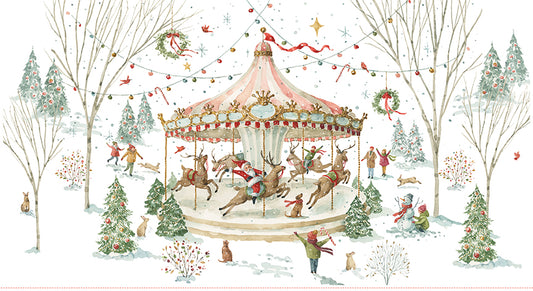 Santa’s Fair Winter Carousel Panel – Lisa Audit | 23½" x 43½" | 50% Deposit Preorder | May 2027