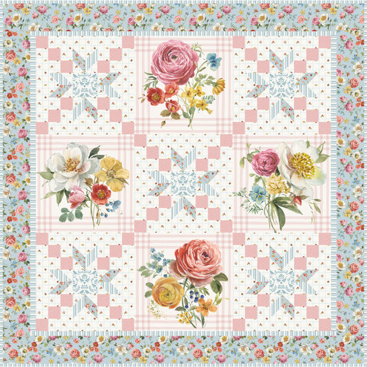 Petals in Pastel Quilt Kit – Little Garden Path by Lisa Audit | 59½" x 59½" | 50% Deposit Preorder | April 2027