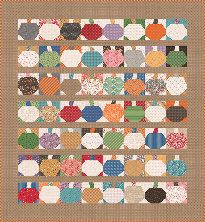 Lori Holt 10" Pumpkin Quilt Paper | Autumn Collection | Bee in My Bonnet for Riley Blake Designs