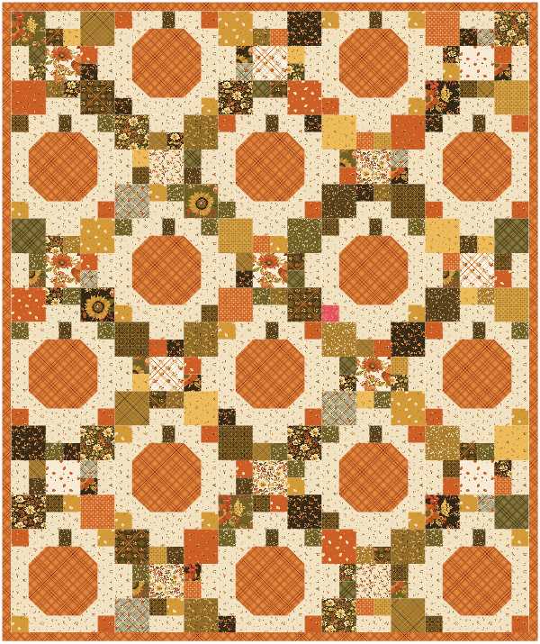 Pumpkin Patches Quilt Kit – 60" x 72" – Bountiful by Sandy Gervais (Preorder)