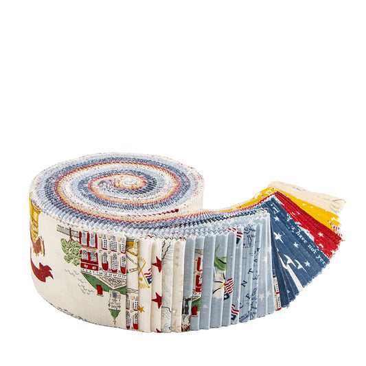 Independence Rolie Polie Riley Blake Designs | Patriotic 2.5" Strip Bundle | Americana Quilt Fabric Precut