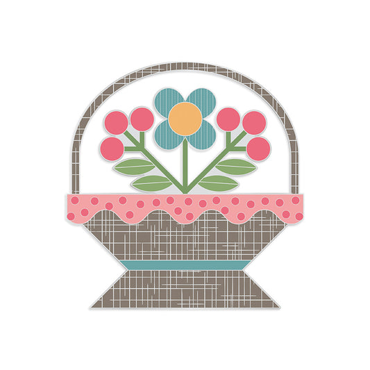 🌸 Flower Basket Needle Minder – Lori Holt of Bee in My Bonnet – Piece & Plenty Collection – ST-39770
