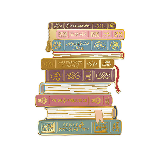 Jane Austen Stacked Books Needle Minder – ST-42314 – Magnetic Sewing Tool – Official Licensed Enamel Magnet
