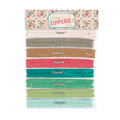 Zippy Bags 4 Panel by Lori Holt – Includes Instructions to Make 8 Project Bags (HD17370-PANEL) – Optional Happy Zippers Add-On