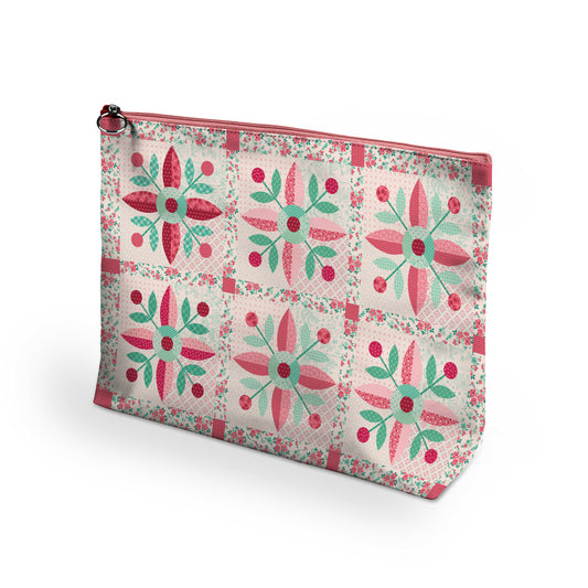 Lori Holt Berry and Sage Vinyl Project Bag – 9" x 12" Zipper Pouch (ST-48379)