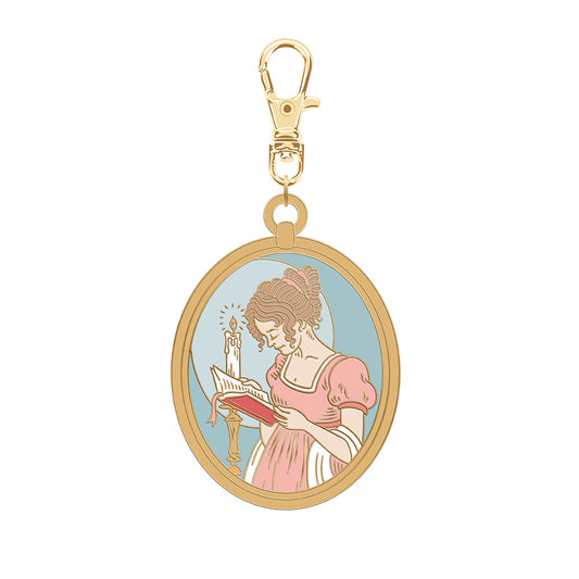Jane Austen Enamel Charm – Zipper Pull & Scissor Fob