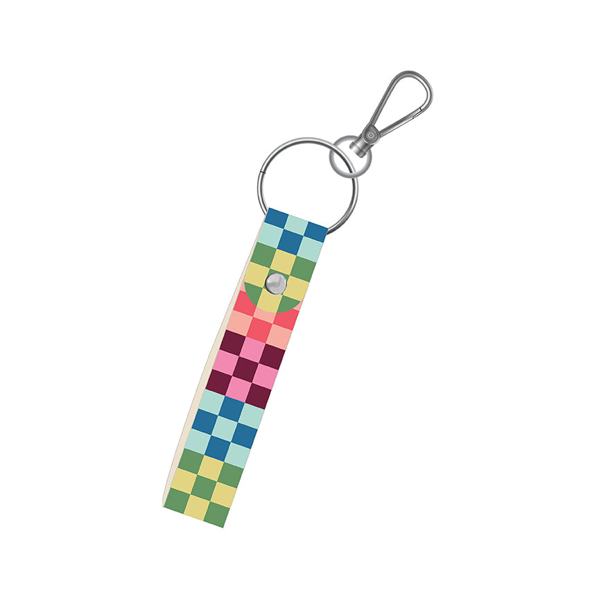 Leather Key Chain Patchwork Wristlet – 50% Deposit March 2027 Preorder