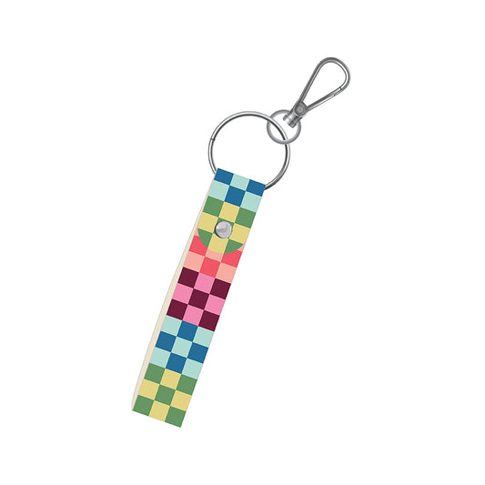 Leather Key Chain Patchwork Wristlet – 50% Deposit March 2027 Preorder