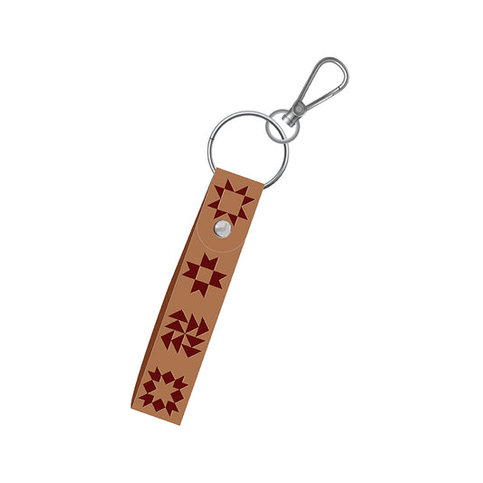 Leather Key Chain Quilt Sampler Wristlet – 50% Deposit March 2027 Preorder