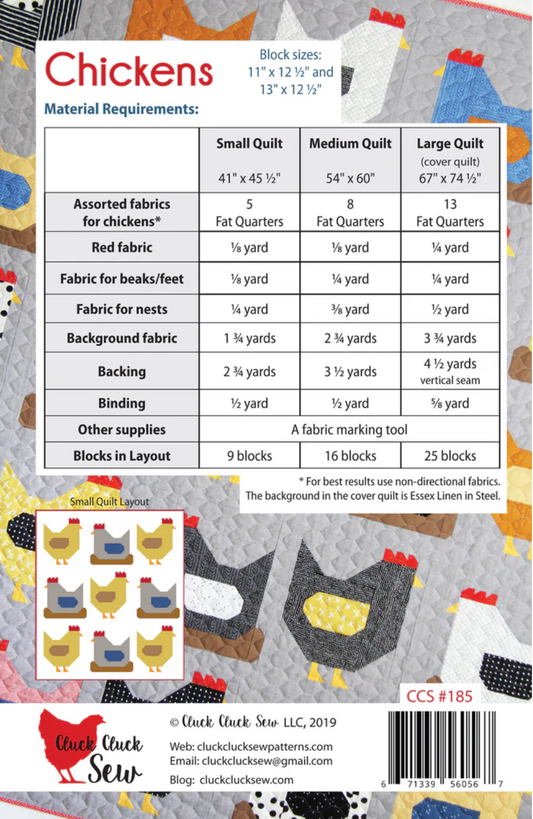 🐔 Chickens Quilt Pattern by Cluck Cluck Sew