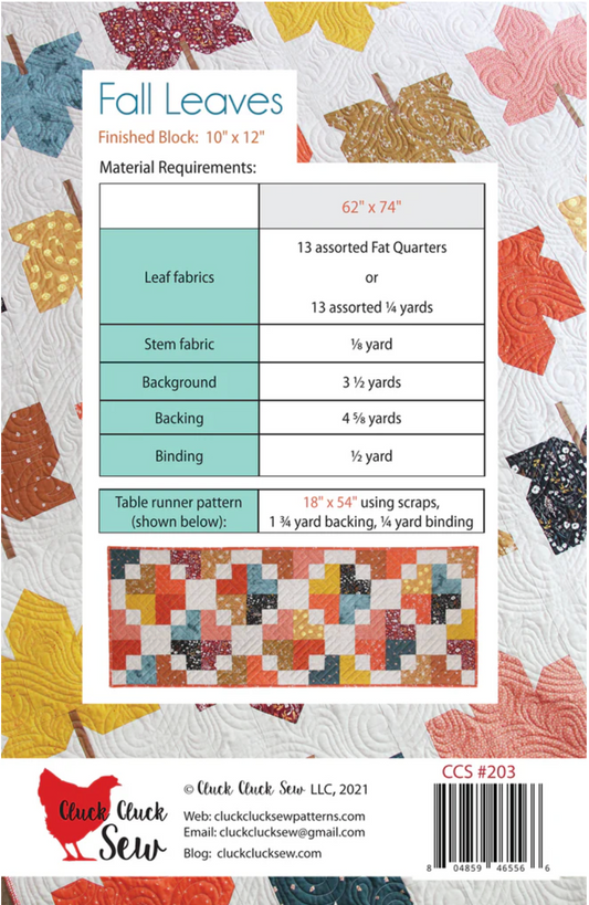 🍂 Falling Leaves Quilt Pattern – by Cluck Cluck Sew