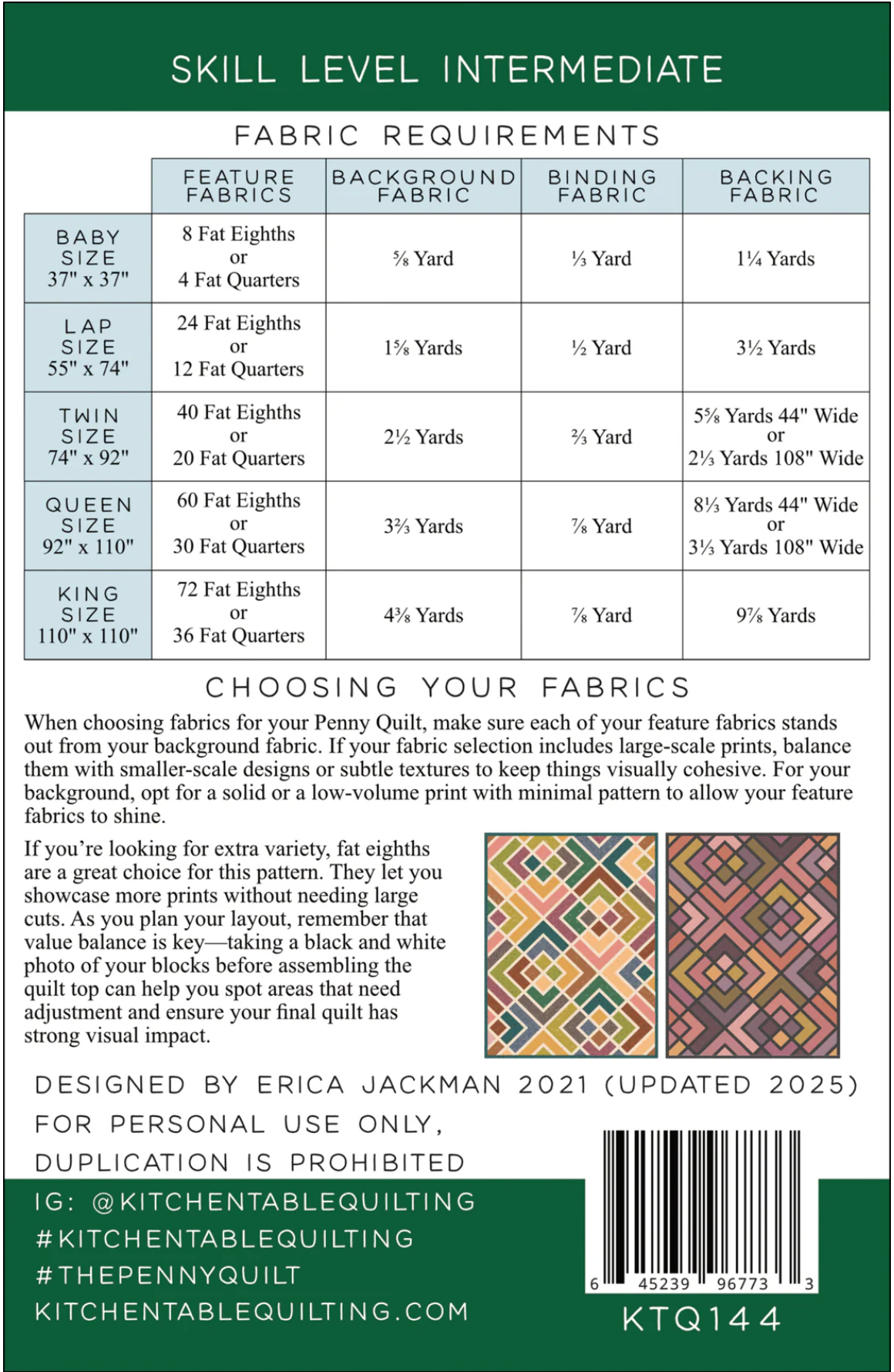 Penny Quilt Pattern – Erica Jackman of Kitchen Table Quilting