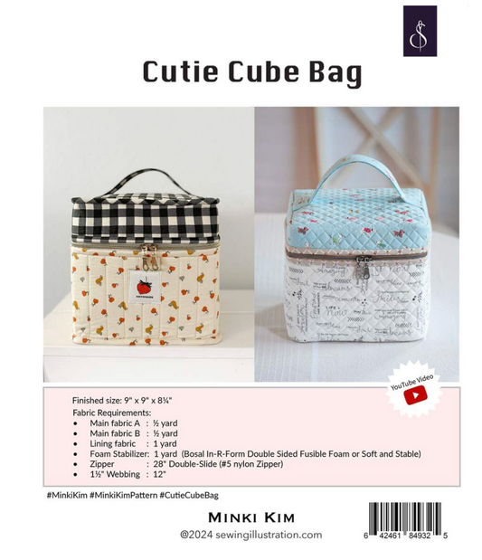 Cutie Cube Bag Pattern – Minki Kim | Sewing Illustration