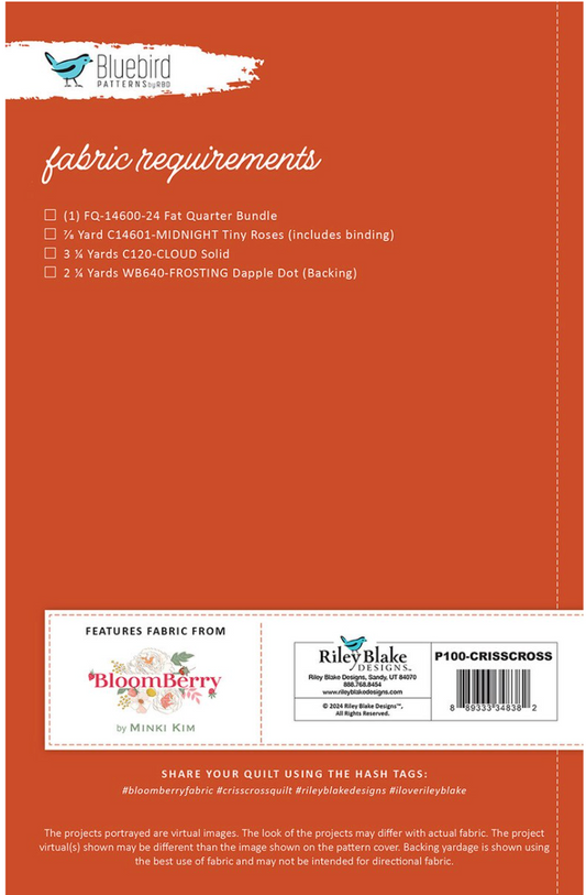 Criss Cross Dance Quilt Pattern – Bluebird Patterns | Minki Kim