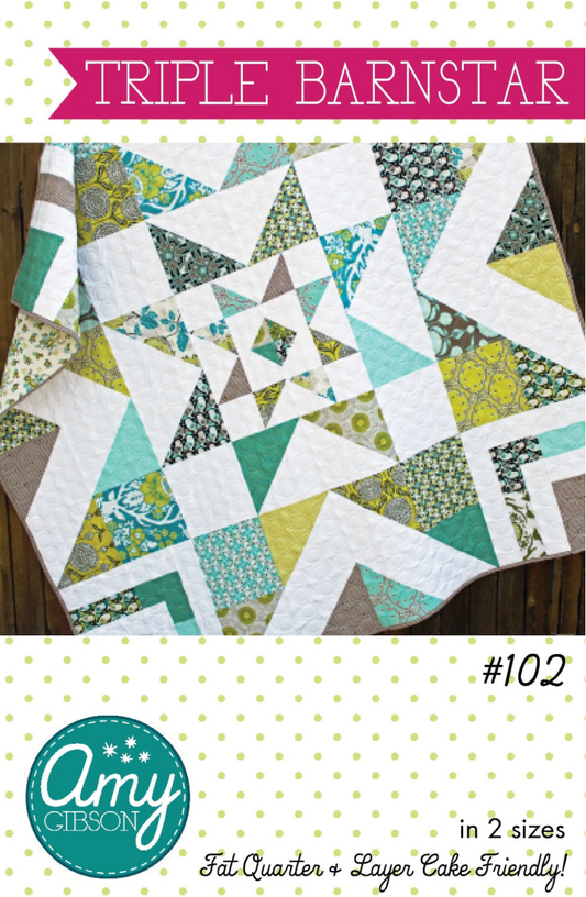 Triple Barn Star Quilt Pattern by Amy Gibson | Star Quilt Pattern