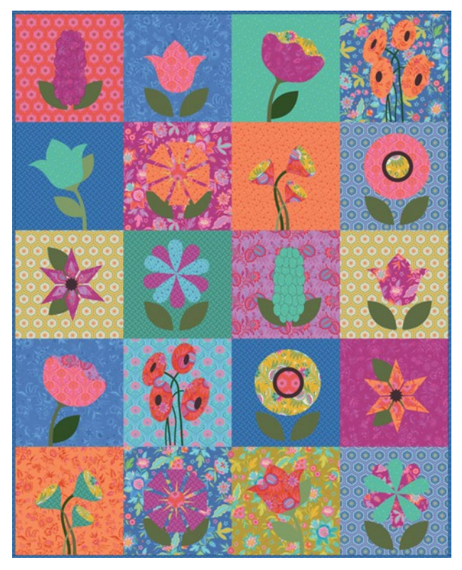 Stitch Your Flower Garden Machine Embroidery Quilt USB & Kipling Gardens 10" Stacker Bundle