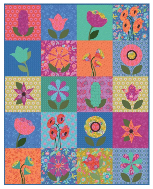 Stitch Your Flower Garden Machine Embroidery Quilt USB & Kipling Gardens 10" Stacker Bundle