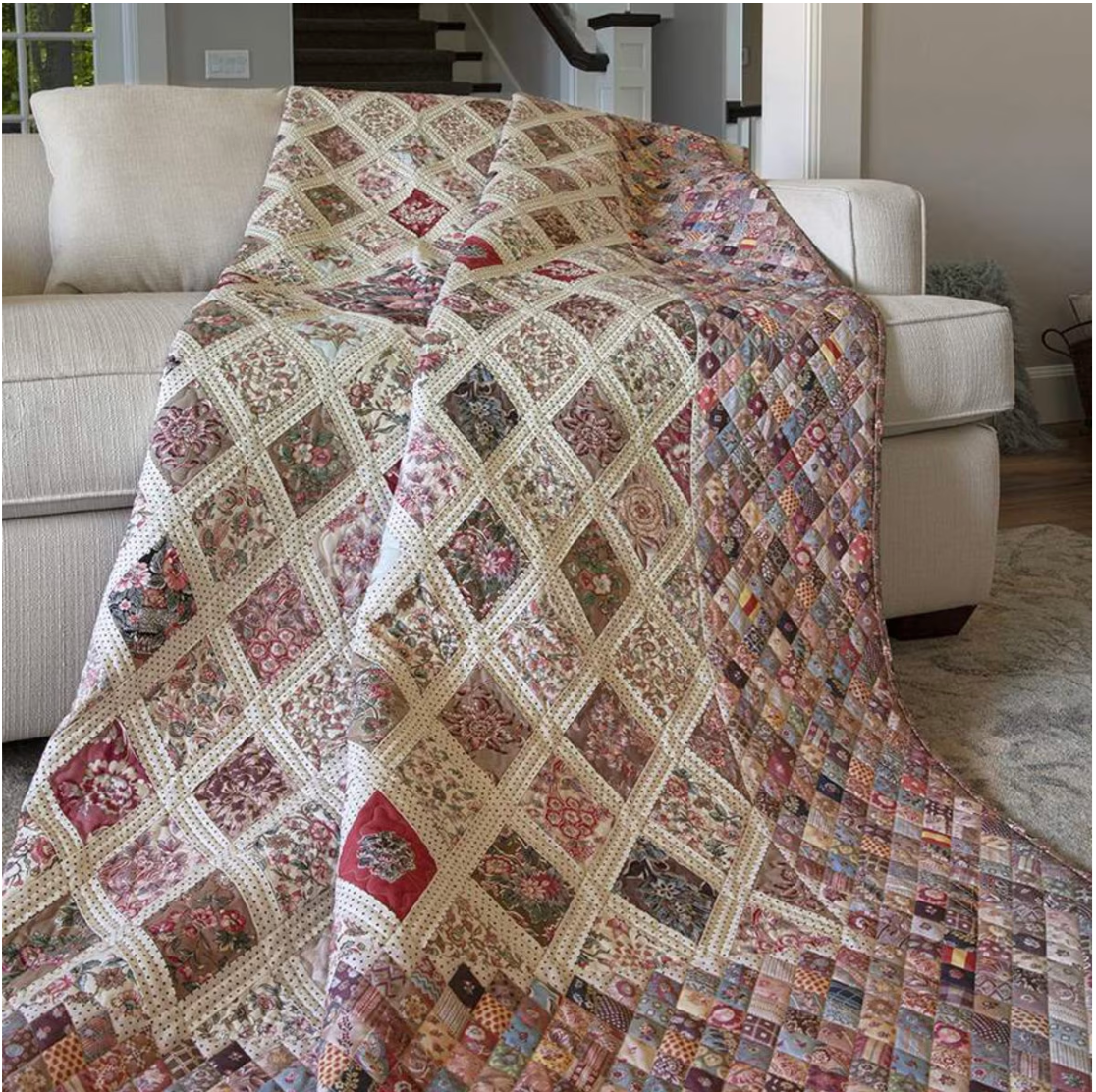 Jane Austen Coverlet Quilt Kit – Jane Austen at Home | Keepsake Box | 80" x 100"