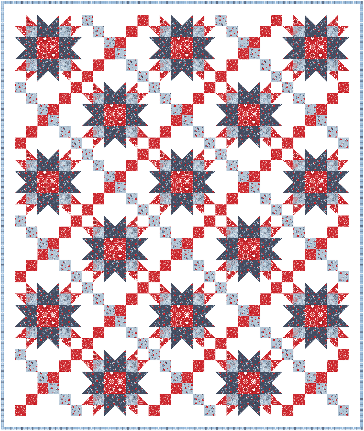 Shooting Stars Throw Quilt Kit -  Hooray for the USA by Dani Mogstad for Riley Blake Designs – 50% Deposit February 2027 Preorder