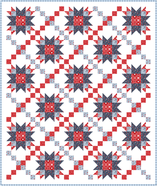 Shooting Stars Throw Quilt Kit -  Hooray for the USA by Dani Mogstad for Riley Blake Designs – 50% Deposit February 2027 Preorder