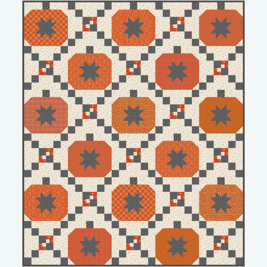 Pumpkin Shine Quilt Kit – Pumpkin &amp; Licorice by Lori Holt | 60" x 72" Throw | 50% Deposit Preorder | March 2027