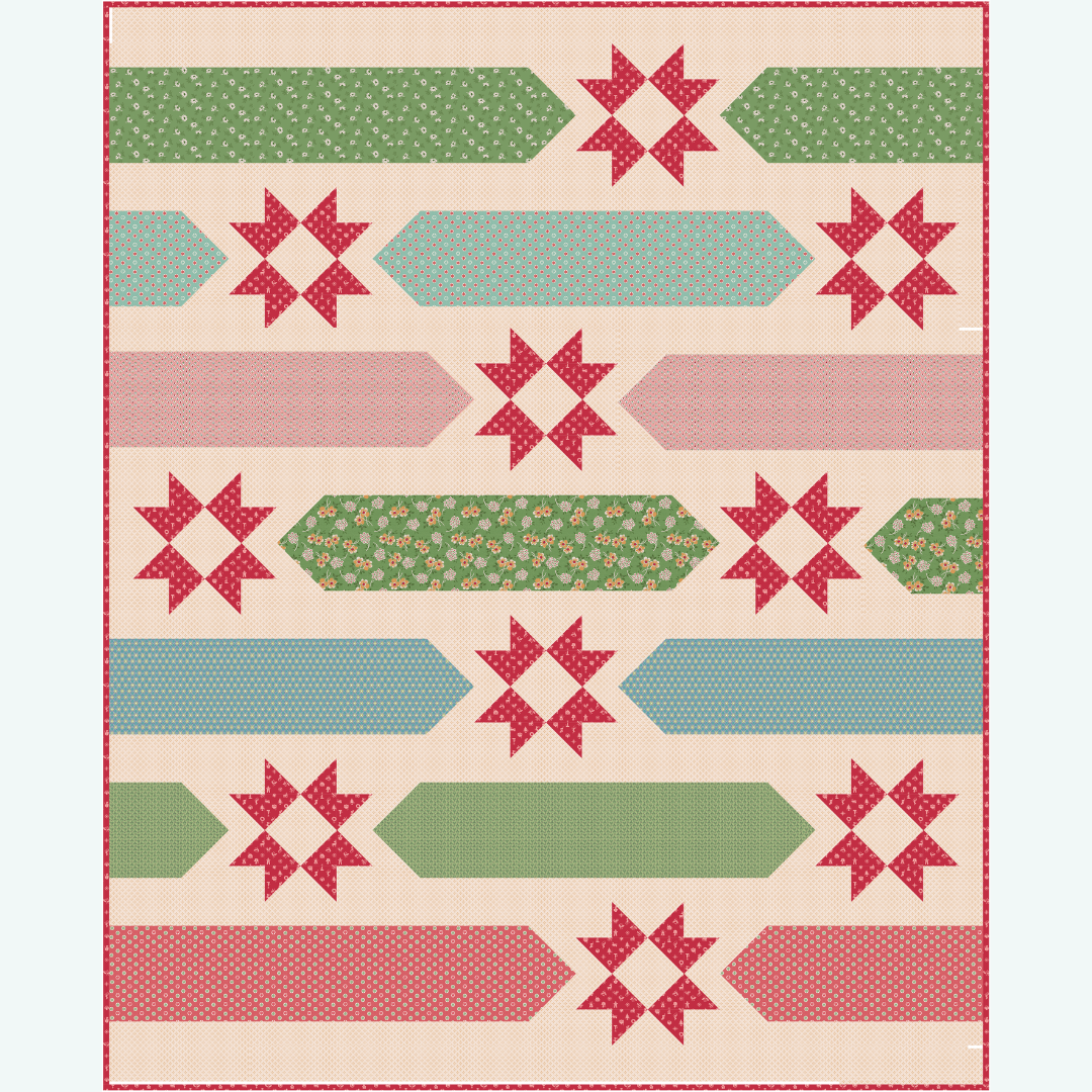 Wishing Quilt Kit | Twin Size 73" x 90" | Home Town Holiday by Lori Holt | Riley Blake Designs