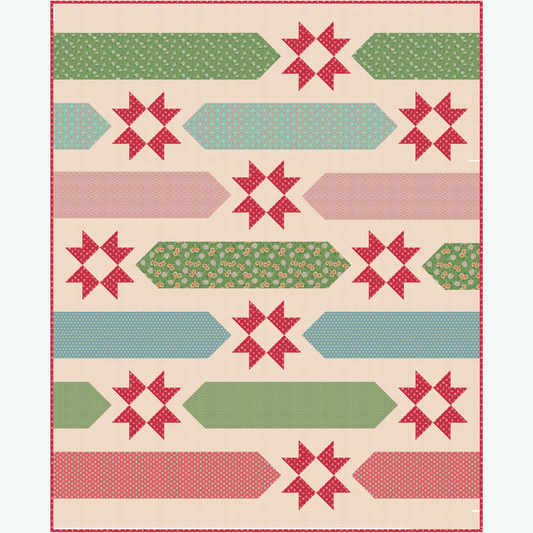 Wishing Quilt Kit | Twin Size 73" x 90" | Home Town Holiday by Lori Holt | Riley Blake Designs