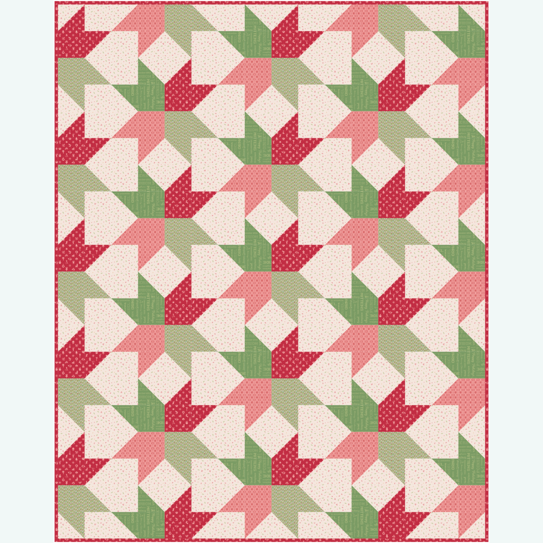 Forever Stars Quilt Kit | 64" x 80" Throw | Home Town Holiday by Lori Holt | Riley Blake Designs