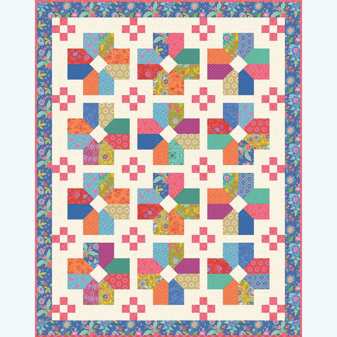 Extrovert Quilt Kit – Straight Setting (42" x 53") – Kipling Gardens
