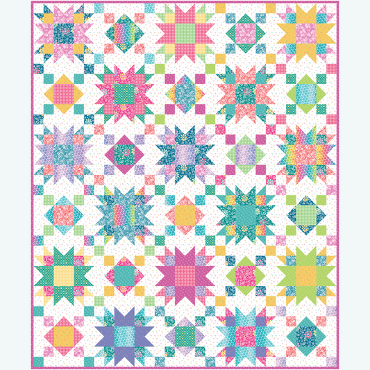 Summer on the Porch Quilt Kit | Chasing Rainbows by Leslie Ryan | Twin 72" x 84" | 50% Deposit Preorder | July 2026