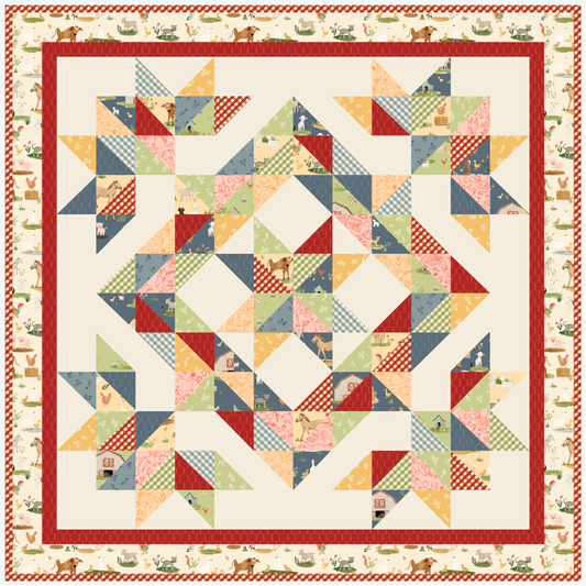 Whimsical Baby Quilt Kit | Lil' Farm Friends | 44" x 44" | 50% Deposit Preorder | August 2026