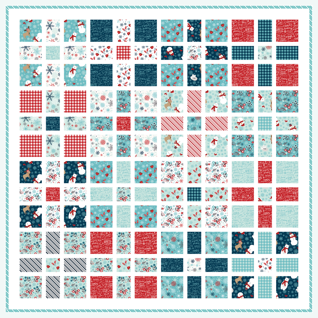 Four Square Quilt Kit | 54" x 54" Throw | A Perfect Winter | Primrose Cottage Quilts | 50% Deposit Preorder | July 2026