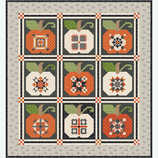 Autumn Pumpkin Quilt Seeds™ Quilt Kit | Pumpkin & Licorice Colorway | 78" x 84" | 50% Deposit Preorder | Ships April 2027