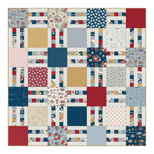 Picket Fence Quilt Kit – 67" x 67" Square Throw – Independence – Busy Hands Quilts