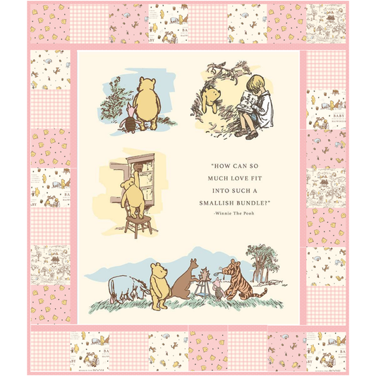 Winnie-the-Pooh Baby Panel Quilt Kit – Pink Colorway – 48½" x 56½" – November 2026 Preorder – 50% Deposit