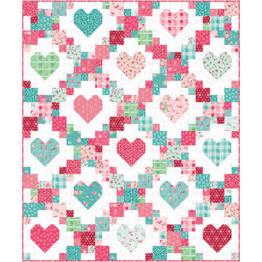 Heartsy Quilt Kit – Bloom & Heart Collection – Heartsy Pattern by Cluck Cluck Sew – 60" x 72" – November 2026 Preorder – 50% Deposit