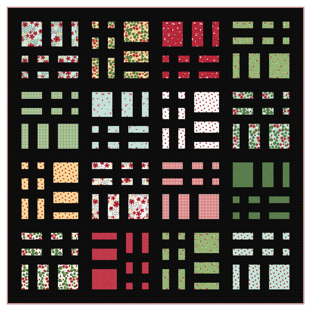 Cake Slices Quilt Kit – 65 1/2" x 65 1/2" Lap – Little Ladybug – August 2026 – 50% Deposit Preorder