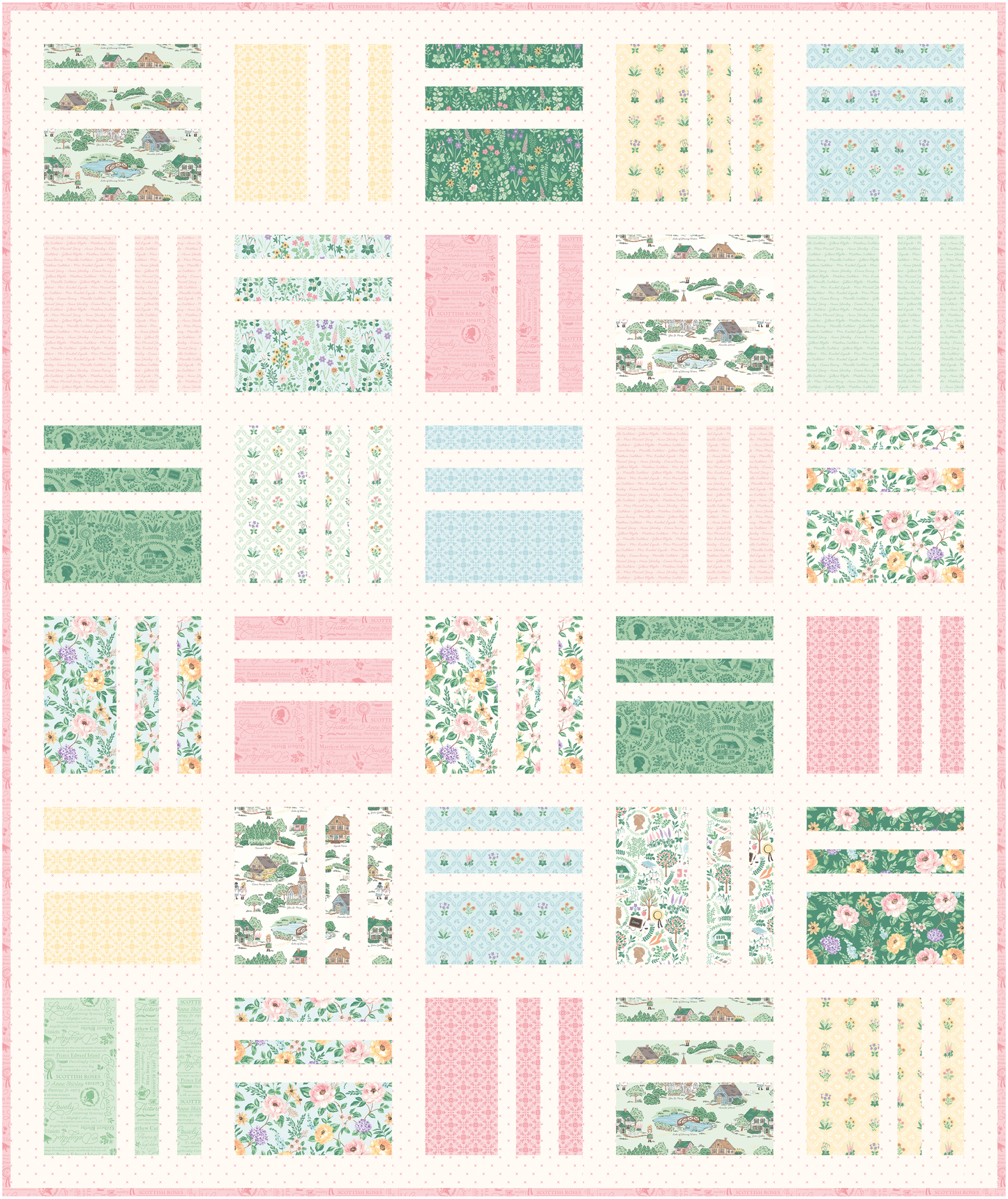 Squared Up Throw Quilt Kit Featuring Anne of Green Gables™ – Finished Size 60" x 71" - 50% Deposit February 2027 Preorder