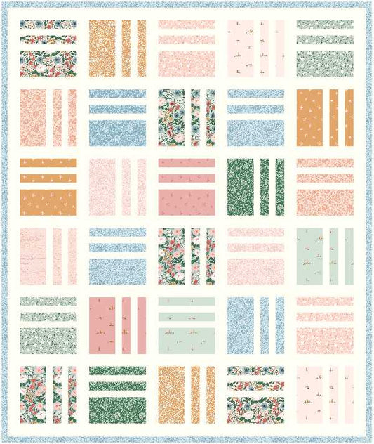 Squared Up Quilt Kit – Sweet Cotton Tales – Throw Size 60x71 – Layer Cake Friendly Quilt Kit